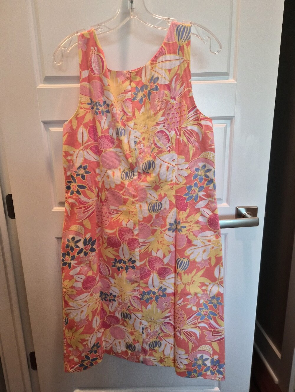 Talbots Coral Tropical-Print Dress - Picture 2 of 5